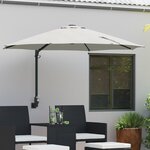 vidaXL Parasol Mural avec LEDs Sable 248 cm