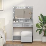 vidaXL Coiffeuse Gris Sonoma 79 x 41 x 135 cm Bois d'ingénierie