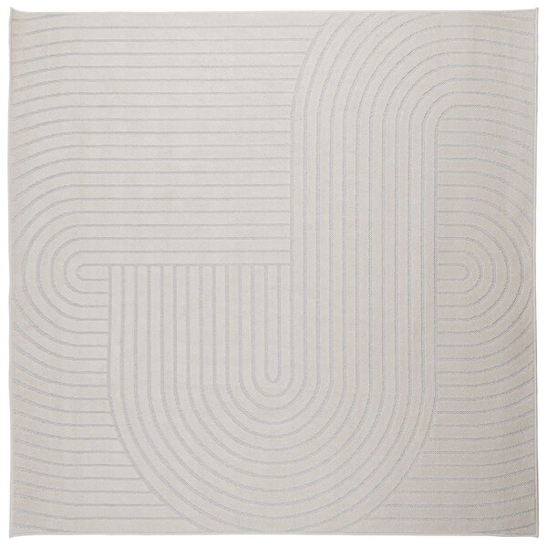 vidaXL Tapis de surface Carré HUARTE Crème 200 x 200 cm Polyester