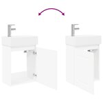 vidaXL Meuble de salle de bain avec robinet Blanc 45 5 x 22 5 x 84 cm