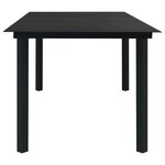 vidaXL Mobilier à dîner d'extérieur 7 Pièces Noir Verre et acier