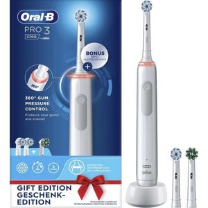 Brosse à dents électrique ORAL-B- 3 brossettes incluses - blanc - sans fil
