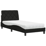 vidaXL Lit avec matelas noir 90x190 cm tissu