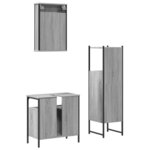 vidaXL Ensemble de meubles de salle de bain 3 Pièces Sonoma gris