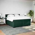 vidaXL Sommier à lattes de lit et matelas Vert foncé 200x200cm Velours