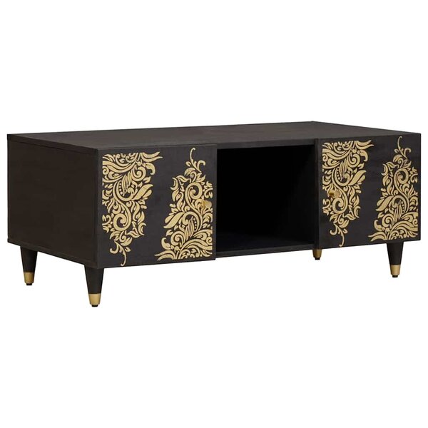 vidaXL Table basse Noir 100 x 54 x 40 cm Bois de mangue massif