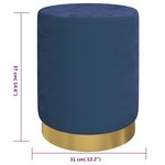 vidaXL Tabouret de rangement rond Bleu Velours