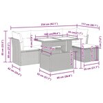 vidaXL Salon de jardin avec coussins 6 Pièces beige résine tressée