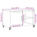 vidaXL Meuble TV rose 68x39x43 5 cm acier laminé à froid