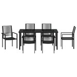 vidaXL Ensemble de salle à manger pour jardin 7 Pièces Noir Rattan PVC