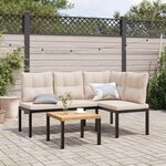 vidaXL Bancs de jardin avec coussins lot de 2 acier enduit de poudre