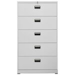 vidaXL Classeur Gris clair 90x46x164 cm Acier