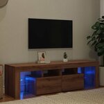 vidaXL Meuble TV avec lumières LED chêne artisanal bois d'ingénierie