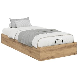 vidaXL Cadre de lit ottoman avec stockage Chêne artisanal 90 x 200 cm