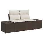 vidaXL Ensemble de canapé de jardin 6 Pièces Marron Poly rotin