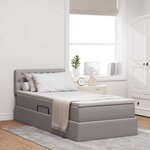 vidaXL Lit avec rangement et matelas Taupe 100 x 200 cm Velours