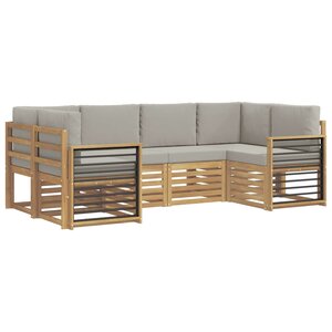 vidaXL Ensemble de canapés d'extérieur 6 pc Blanc et gris clair