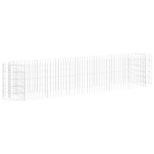 vidaXL Lit surélevé à gabion Fer galvanisé 260x50x50 cm