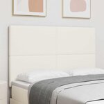 vidaXL Tête de lit LED Crème 144 cm Tissu en velours côtelé