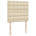 vidaXL Sommier à lattes de lit et matelas Crème 90x190 cm Tissu