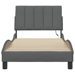 vidaXL Cadre de lit sans matelas Hanko gris foncé 80x200 cm tissu