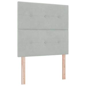 tête de lit capitonnée gris clair 80 cm en velours