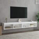 vidaXL Meubles TV avec lumières LED 2 Pièces blanc 100x30x30 cm