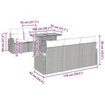 vidaXL Ensemble de canapé de jardin 7 Pièces Noir Poly rotin