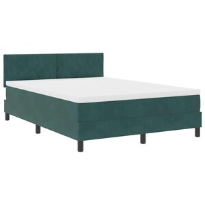 Lit Box Spring vidaXL avec matelas Vert foncé 140x200 cm Velours