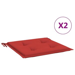 vidaXL Coussins de chaise jardin lot de 2 rouge 40x40x4cm tissu oxford