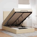 vidaXL Cadre de lit ottoman avec matelas crème 120x190 cm tissu