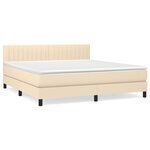 vidaXL Sommier à lattes de lit avec matelas Crème 180x200 cm Tissu