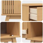 Ensemble de meubles de salle de bain 2 pièces en pin massif vidaXL