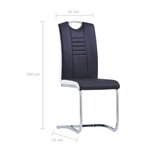 vidaXL Chaises à manger cantilever lot de 6 noir similicuir