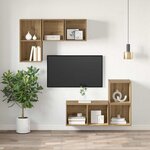 vidaXL Cabinet TV chêne artisanal 37 x 37 x 72 cm Bois d'ingénierie