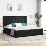 vidaXL Lit de Rangement Noir 200 x 200 cm Cuir synthétique