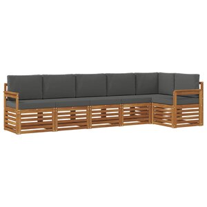 vidaXL Ensemble de canapés d'extérieur 6 pc Naturel et Anthracite