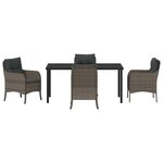 vidaXL Ensemble de salle à manger pour jardin 5 Pièces Gris Poly rotin