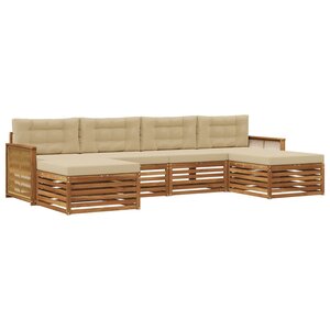 vidaXL Ensembles de canapés avec coussin 6 Pièces Bois d'Acacia Massif