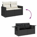 vidaXL Salon de jardin 6 Pièces avec coussins noir résine tressée