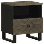 vidaXL Tables de chevet 2 Pièces noir 40x33x46 cm bois de manguier solide