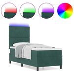 vidaXL Lit à ressorts avec matelas Vert foncé 80 x 200 cm Velours
