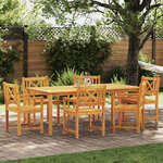 vidaXL Ensemble de salle à manger pour jardin 7 Pièces Marron