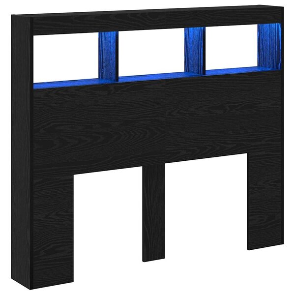 vidaXL Tête de lit Chêne noir 120 x 17 x 102 cm Bois d'ingénierie