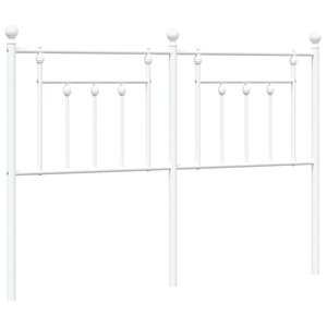 vidaXL Tête de lit de remplacement métal blanc 140 cm