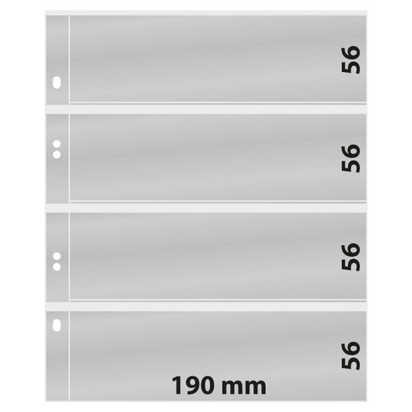 Feuilles Multi Collect Lindner transparentes à 4 bandes pour timbres-poste.