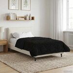vidaXL Duvet d'été simple Matelassé Noir 135 x 200 cm