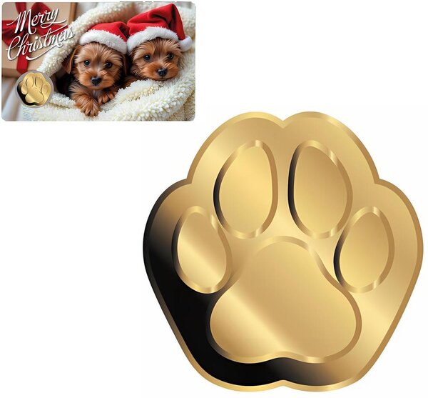 Pièce de monnaie en Or 3000 Francs g 0.031 (1/1000 oz) Millésime 2024 Gold Gift CHRISTMAS DOG 1/1000