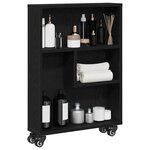 vidaXL Chariot de Rangement Étroit Chêne noir 48 x 13 x 68 cm