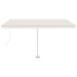 vidaXL Auvent manuel rétractable avec LED 400x300 cm Crème